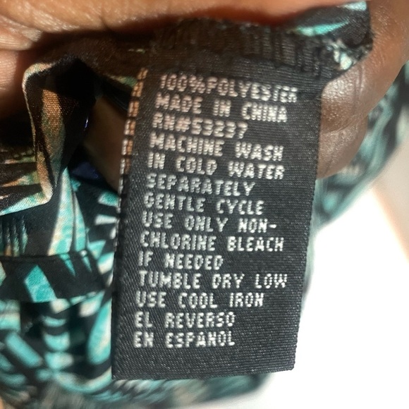 Unique Spectrum Plus Size Multicolor Geometric Print Open Front Cardigan Size 3X - Picture 5 of 12